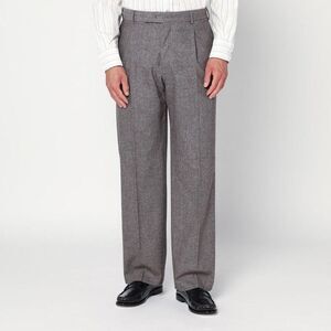 PT01 Men's Wool Blend Pleated Trousers Men BROWN Pants